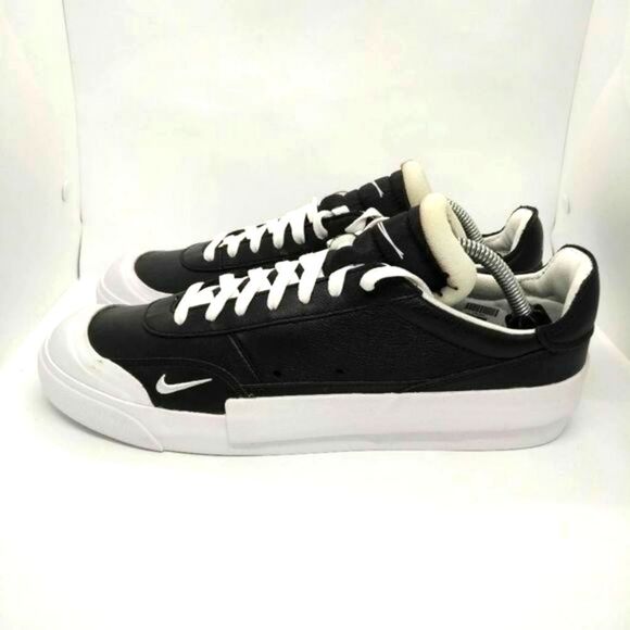Nike Drop Type Skateboard Sneakers Mens Size 10.5‎ Black White Shoes Casual